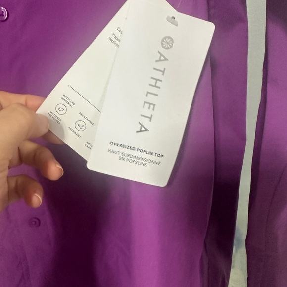 NWT Athleta oversized poplin top - Picture 5 of 7